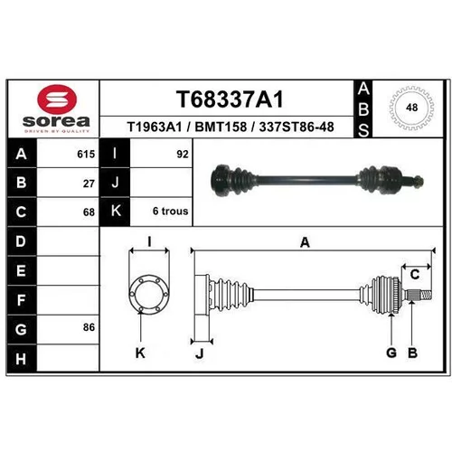 Hnací hriadeľ EAI T68337A1