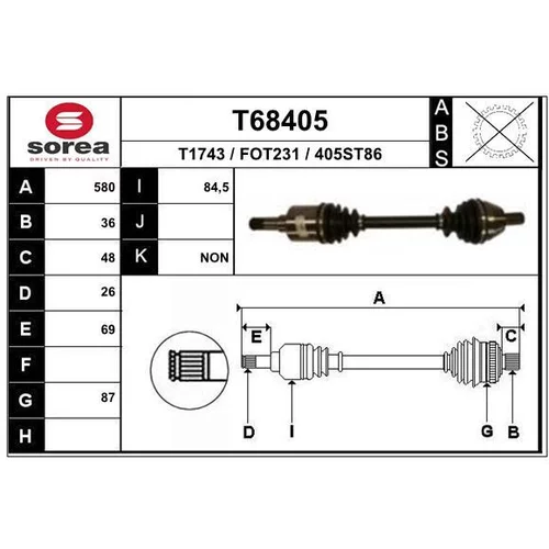 Hnací hriadeľ EAI T68405