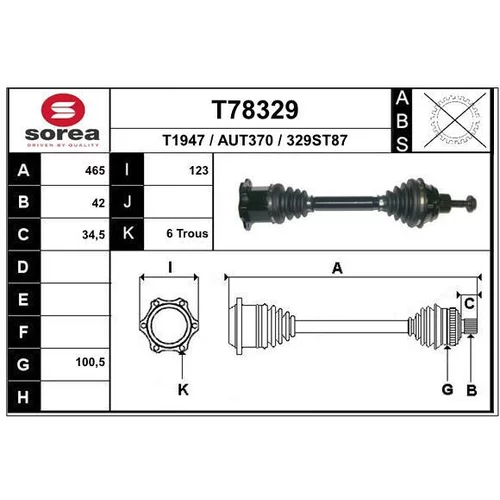 Hnací hriadeľ EAI T78329