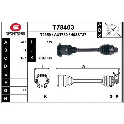 Hnací hriadeľ EAI T78403