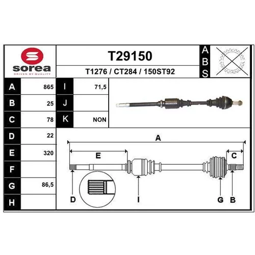 Hnací hriadeľ EAI T29150