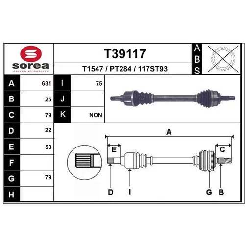 Hnací hriadeľ EAI T39117