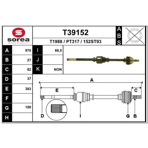 Hnací hriadeľ EAI T39152