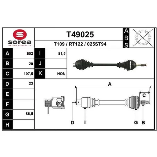 Hnací hriadeľ T49025 /EAI/