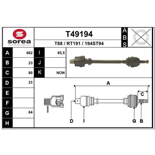 Hnací hriadeľ EAI T49194