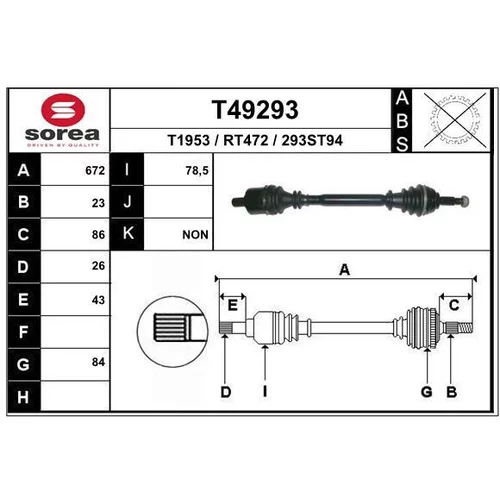 Hnací hriadeľ EAI T49293