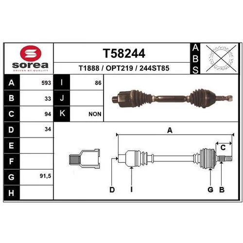 Hnací hriadeľ EAI T58244