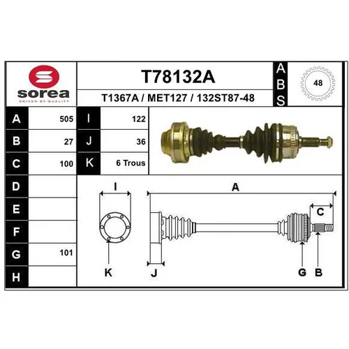 Hnací hriadeľ EAI T78132A