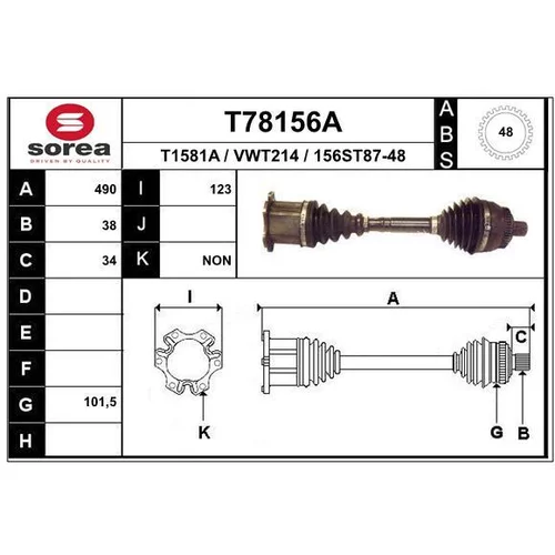 Hnací hriadeľ EAI T78156A