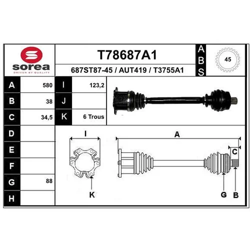 Hnací hriadeľ EAI T78687A1