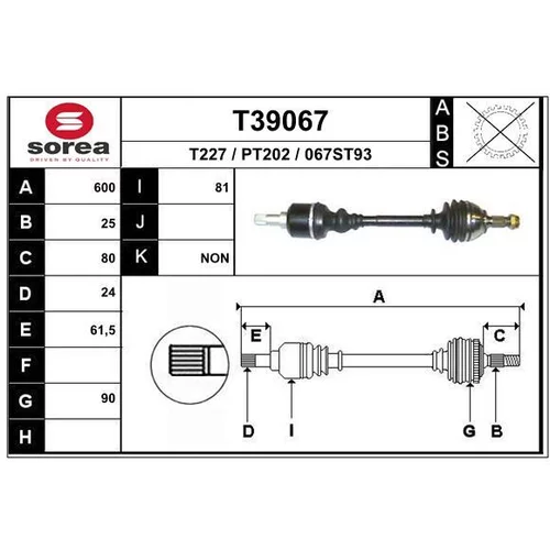 Hnací hriadeľ EAI T39067