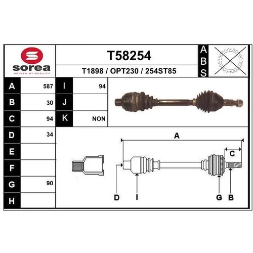 Hnací hriadeľ EAI T58254