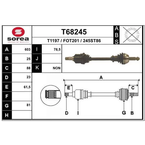 Hnací hriadeľ EAI T68245