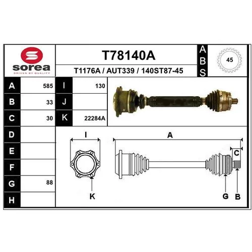 Hnací hriadeľ EAI T78140A