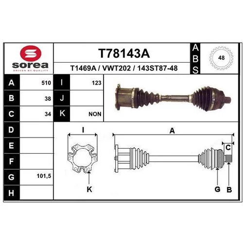 Hnací hriadeľ EAI T78143A