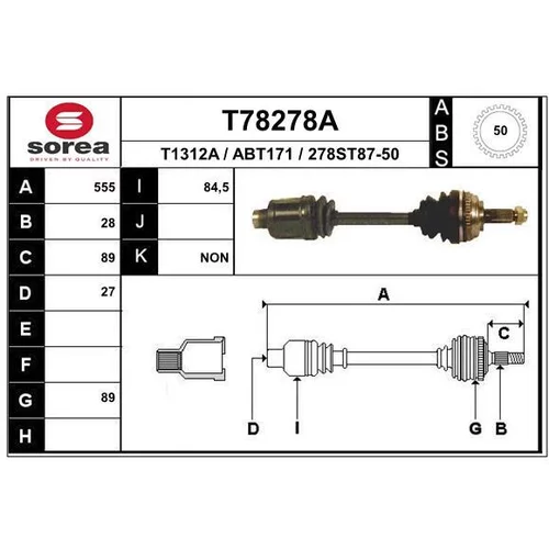 Hnací hriadeľ EAI T78278A