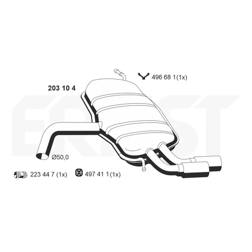 Koncový tlmič výfuku ERNST 203104