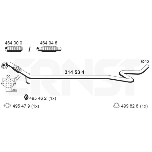 Výfukové potrubie ERNST 314534