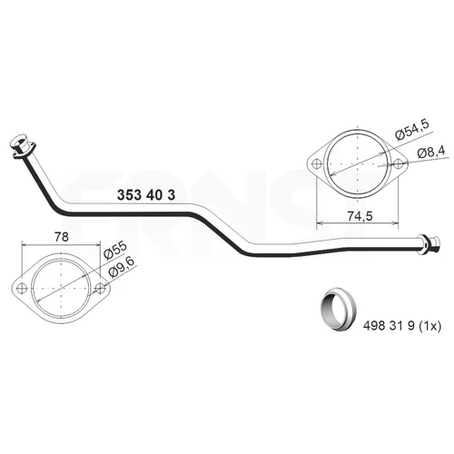 Výfukové potrubie ERNST 353403