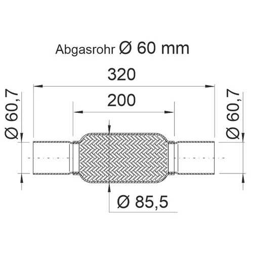 Pružný diel výfuku ERNST 460255 - obr. 1