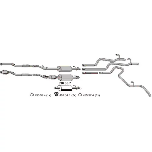 Stredný tlmič výfuku ERNST 390057 - obr. 1