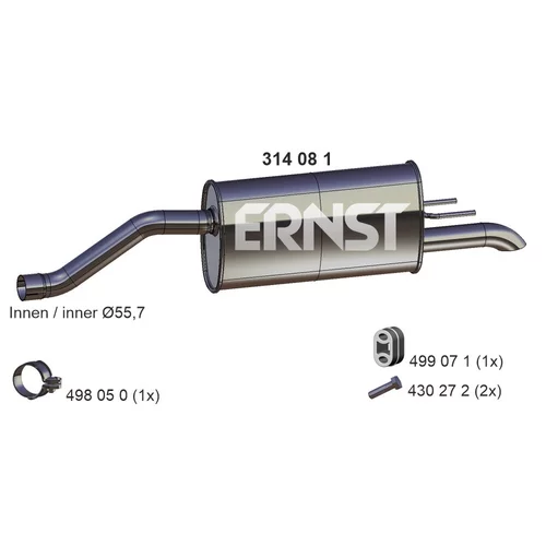 Koncový tlmič výfuku ERNST 034081