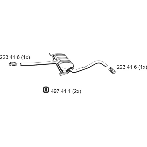 Stredný tlmič výfuku ERNST 243124