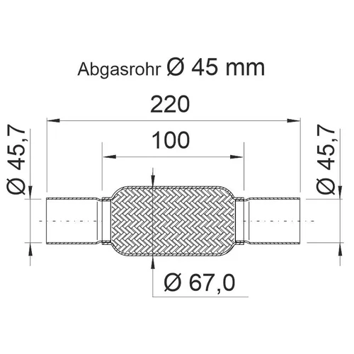 Pružný diel výfuku ERNST 460064 - obr. 1