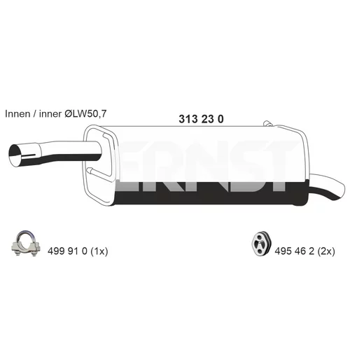 Koncový tlmič výfuku ERNST 313230
