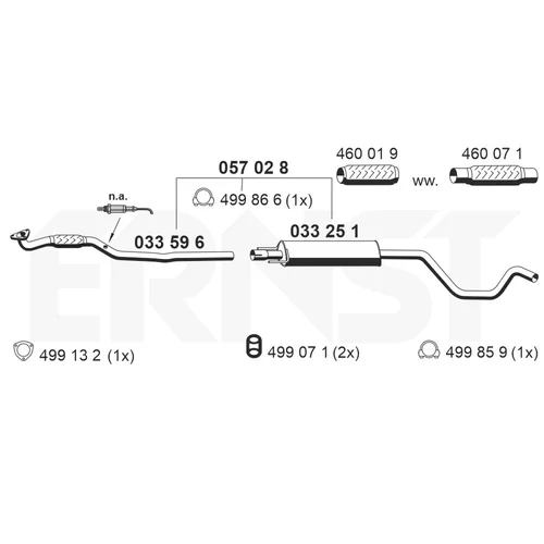 Stredný tlmič výfuku ERNST 057028