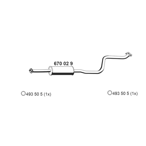 Stredný tlmič výfuku ERNST 670029