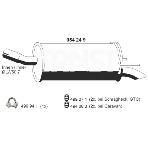Koncový tlmič výfuku ERNST 054249