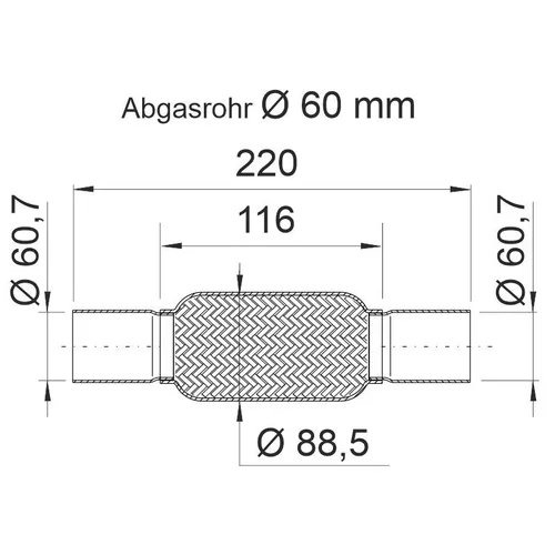 Pružný diel výfuku ERNST 460132 - obr. 1