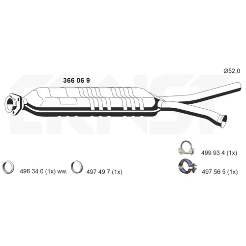 Stredný tlmič výfuku ERNST 366069
