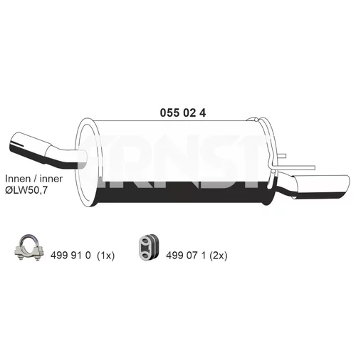 Koncový tlmič výfuku ERNST 055024