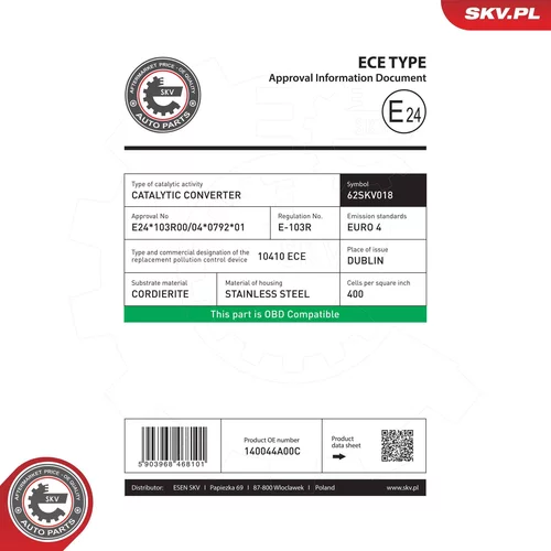 Katalyzátor ESEN SKV 62SKV018 - obr. 5