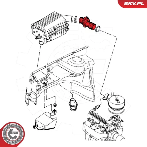 Nasávacia hadica, Vzduchový filter ESEN SKV 24SKV467 - obr. 3