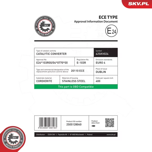 Katalyzátor ESEN SKV 62SKV024 - obr. 5