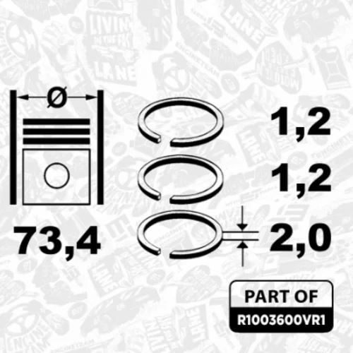 Sada piestnych krúžkov ET ENGINETEAM R1003600VR1 - obr. 3