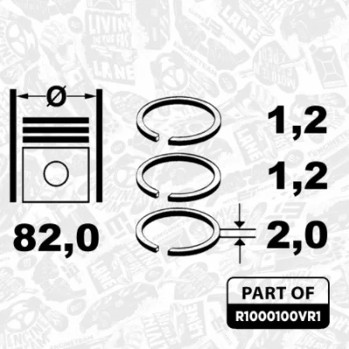 Sada piestnych krúžkov ET ENGINETEAM R1000100VR1 - obr. 3