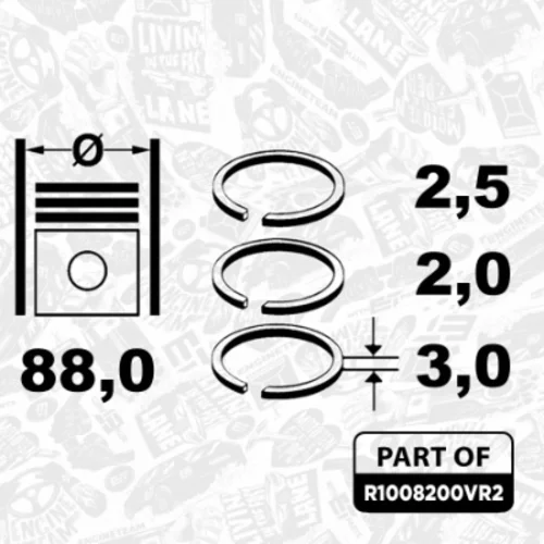 Sada piestnych krúžkov ET ENGINETEAM R1008200VR2 - obr. 3