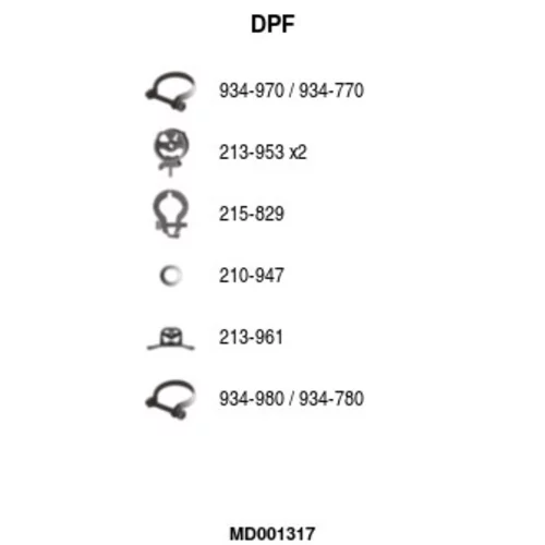 Filter sadzí/pevných častíc výfukového systému FA1 MD001317