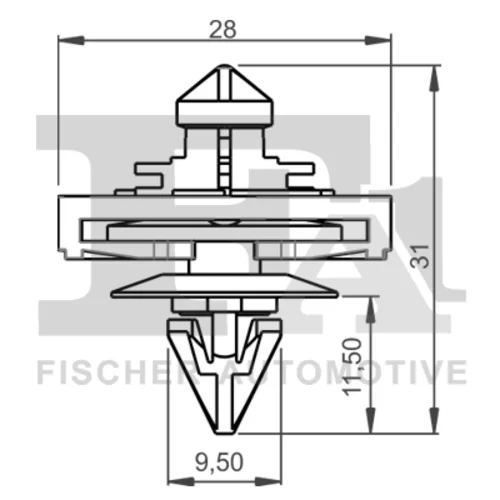 Príchytka ozdobnej/ochran. lišty FA1 11-40017.25 - obr. 1