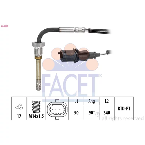 Snímač teploty výfukových plynov FACET 22.0165