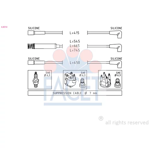 Sada zapaľovacích káblov FACET 4.8514