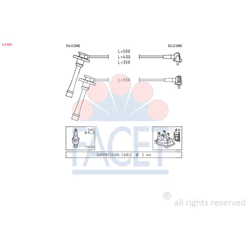 Sada zapaľovacích káblov FACET 4.9209