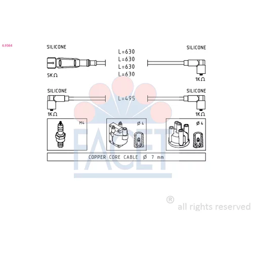 Sada zapaľovacích káblov FACET 4.9364