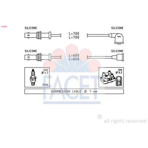 Sada zapaľovacích káblov FACET 4.9835