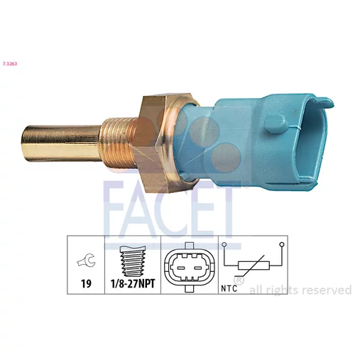Snímač teploty chladiacej kvapaliny FACET 7.3263