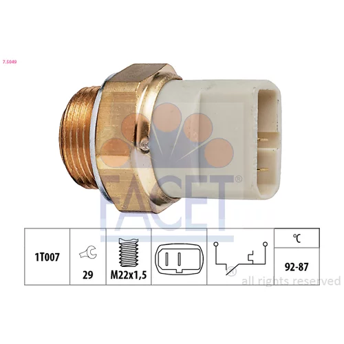 Teplotný spínač ventilátora chladenia FACET 7.5049